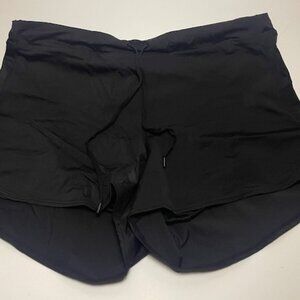 Athleta Women's Size Large Black Drawstring Wavebreak Swim Shorts